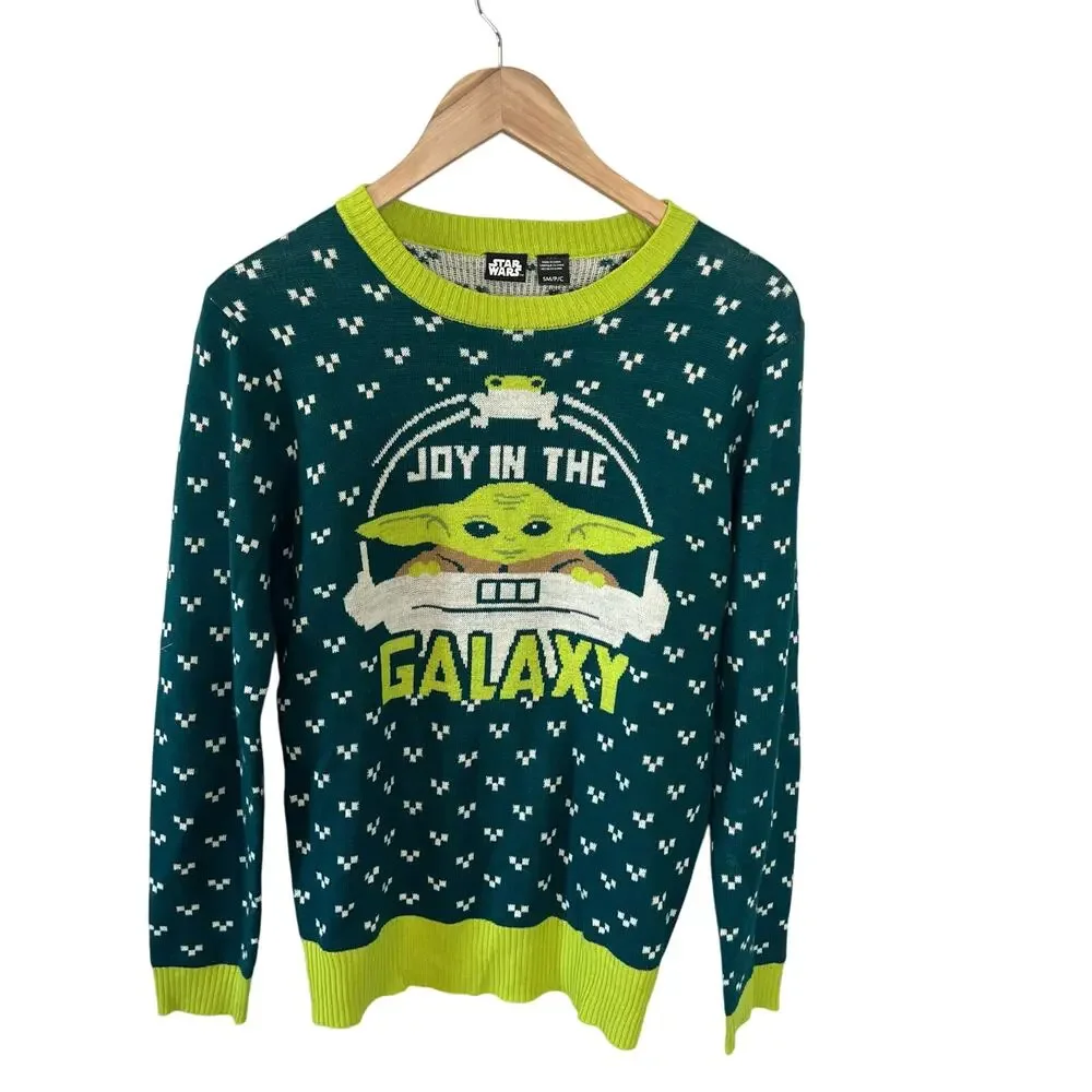 Star Wars Baby Yoda Grogu Joy in the Galaxy Sweater Size Small Men's